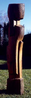 Niccolò Mandelli Contegni, Fanciulla azteca, 2004 - legno di quercia, cm 160x31x29