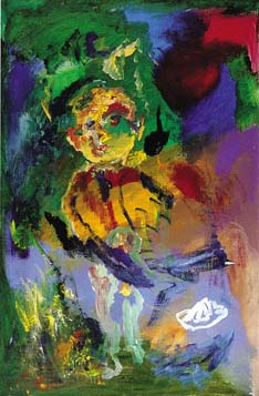 Bambino e barchetta, 1996 acrilico su tela, 120 x 80 cm