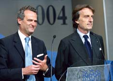 Nella foto: il presidente dell'Unione Industriali di Varese Ribolla e il presidente di Confindustria Montezemolo, all'assemblea  generale dell'Unione varesina
